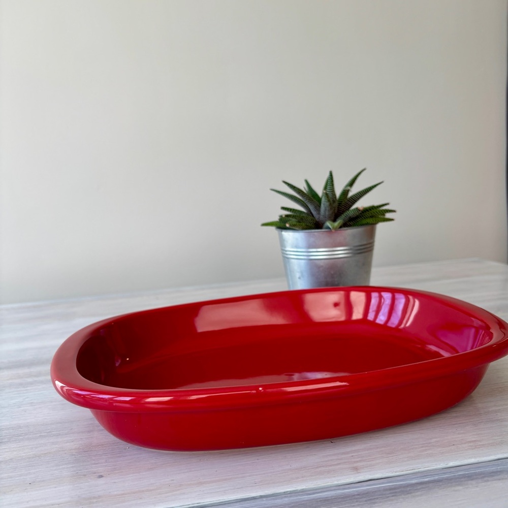 Chantal Red 1 QT Ceramic Baking Dish. Oven/Microwave/Freezer Safe